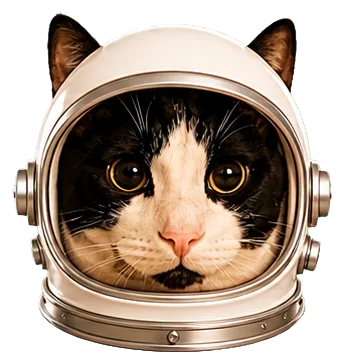 Astronaut cat crew member 2 floating in space