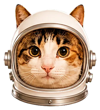Astronaut cat crew member 4 floating in space