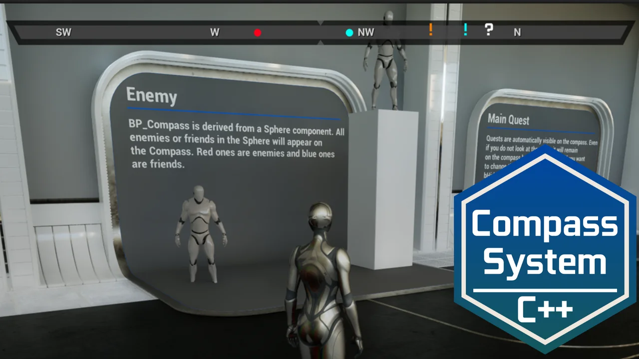 Unreal Engine C++ Compass System UI Kit screenshot 1