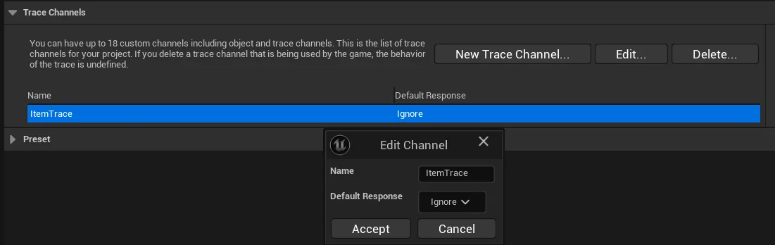 Inventory trace channel
