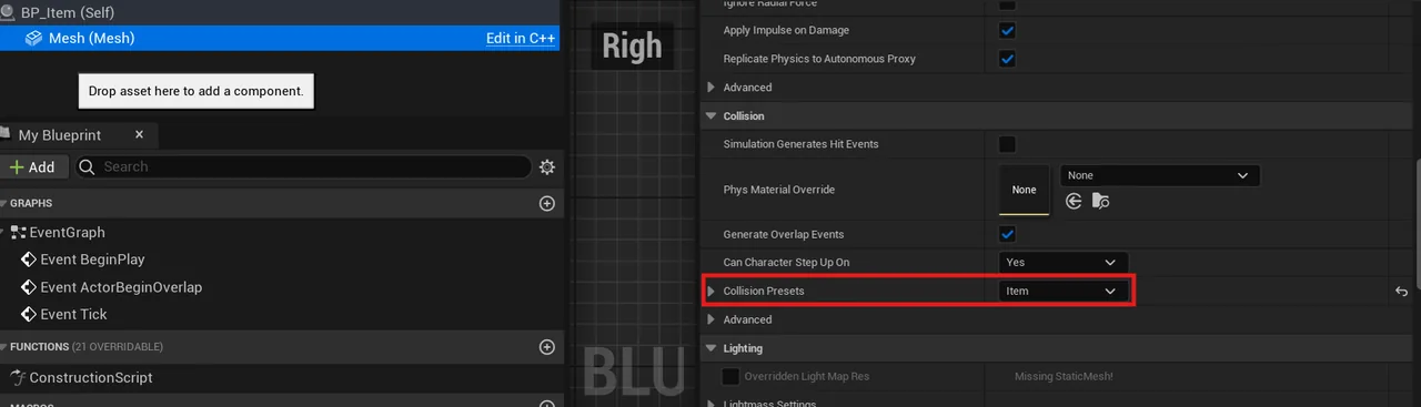 BP Item collision presets