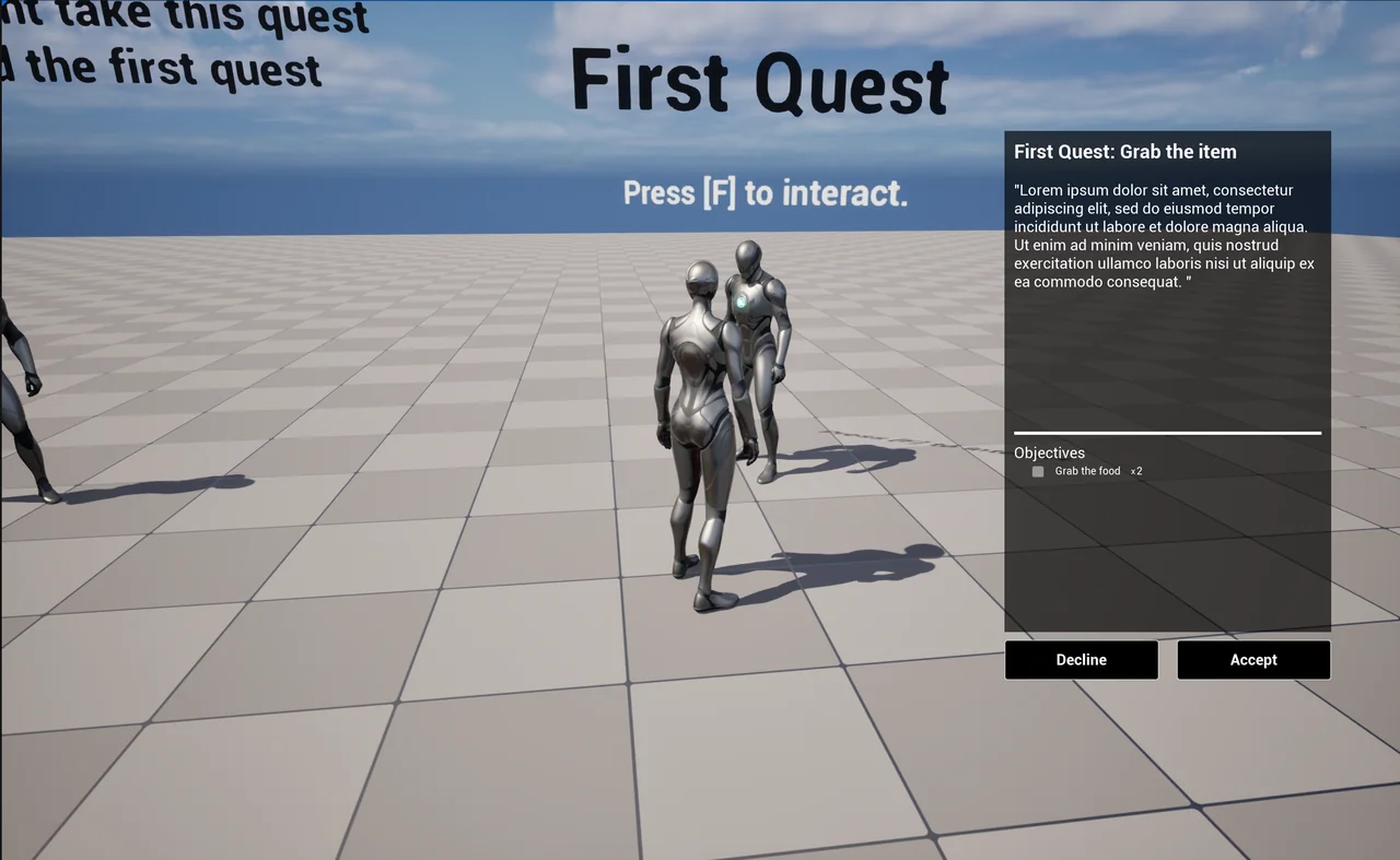 Unreal Engine 5 C++ Quest System screenshot 1