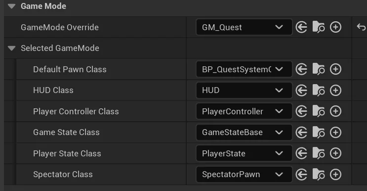Quest game mode setup